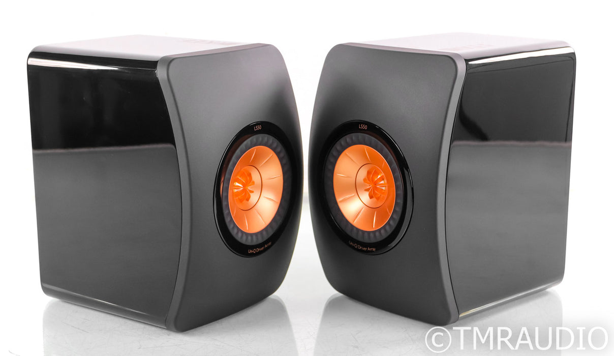 KEF LS50 Bookshelf Speakers; Black Pair