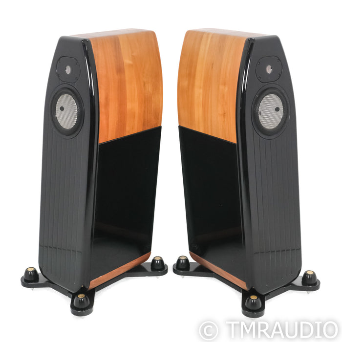 Kharma Mini Exquisite Floorstanding Speakers; Piano Black / American Walnut Pair
