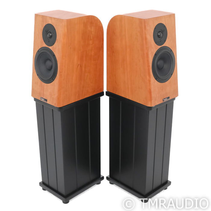 Tyler Acoustics Timekeeper T1 Bookshelf Speakers; Cherry Pair w/ Stands