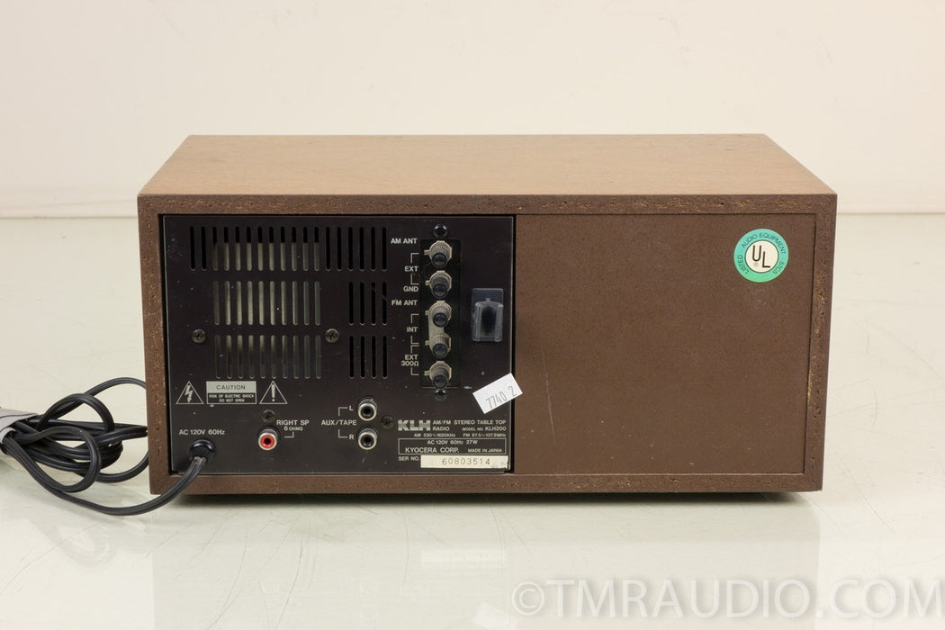 KLH AM/FM Stereo Table Top Clock Radio KLH-200