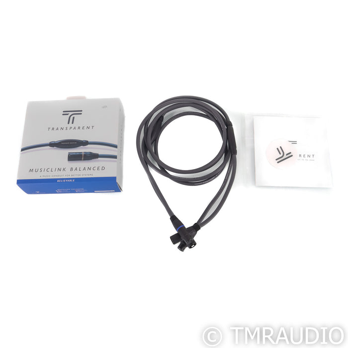 Transparent Audio MusicLink XLR Cables; 2m Balanced Pair Interconnects