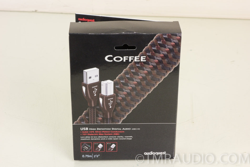 Audioquest Coffee Interconnects USB high Definition Digital Audio .75M in box