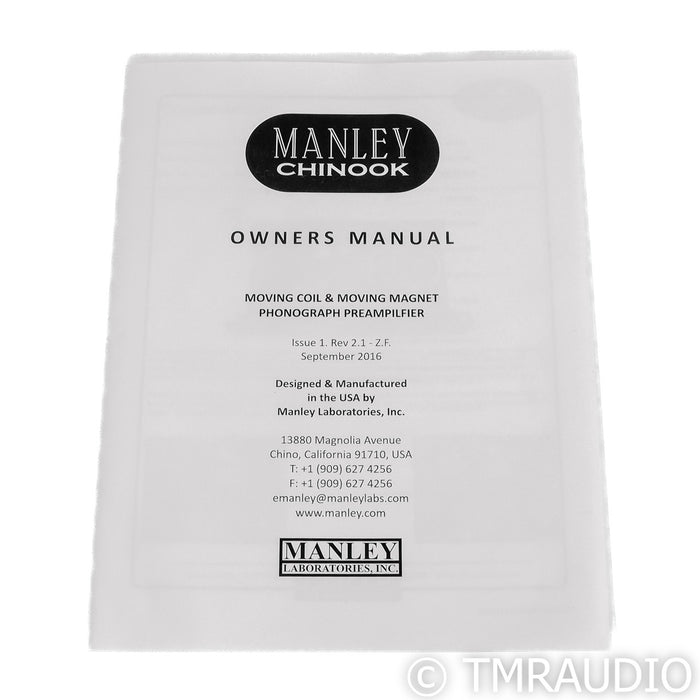 Manley Chinook Tube MM & MC Phono Preamplifier; Manley Blue