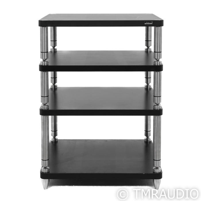 SolidSteel Hyperspike HY-4 Four Shelf Component Rack; HY4; Black