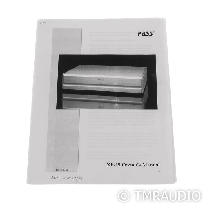 Pass Labs XP-15 Phono Preamplifier; MM & MC