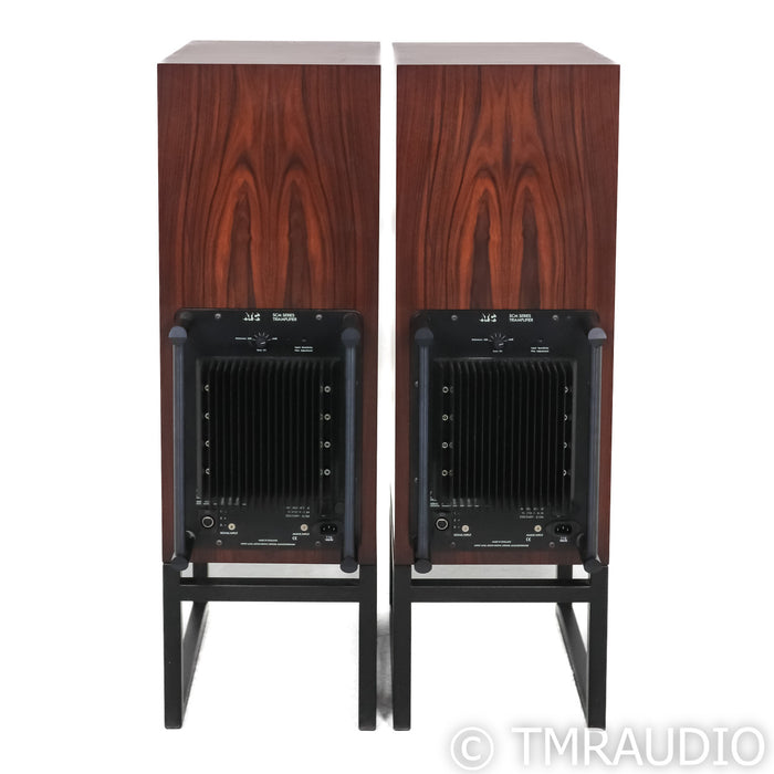 ATC SCM50 ASL Powered Bookshelf Speakers; Rosewood Pair w/ Stands