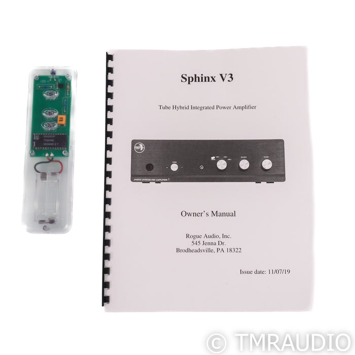 Rogue Audio Sphinx V3 Stereo Tube Hybrid Integrated Amplifier; MM Phono