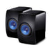 KEF LS50 Wireless Powered Bookshelf Speakers; Gloss Black & Blue Pair (Sealed)
