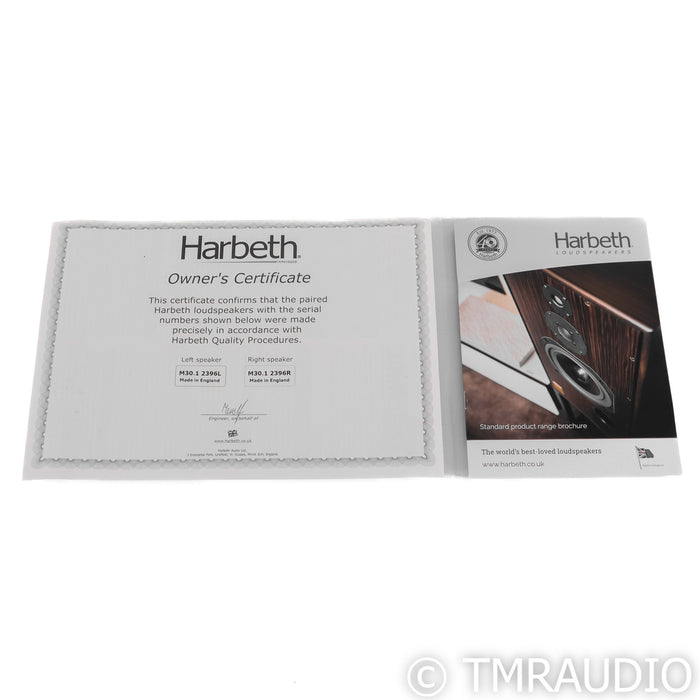 Harbeth 30.1 Bookshelf Speakers; Tiger Ebony Pair