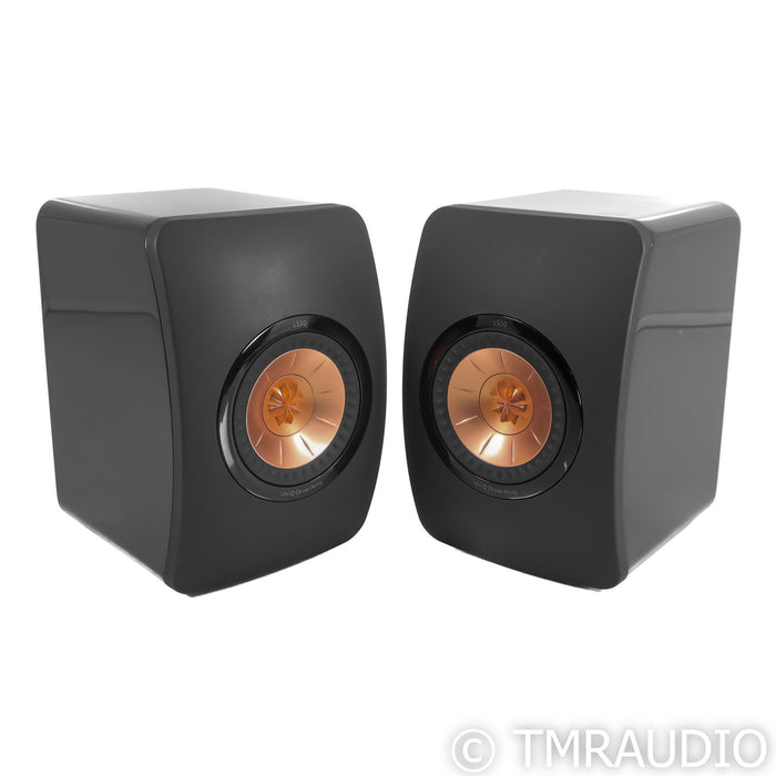 KEF LS50 Bookshelf Speakers; Black Pair