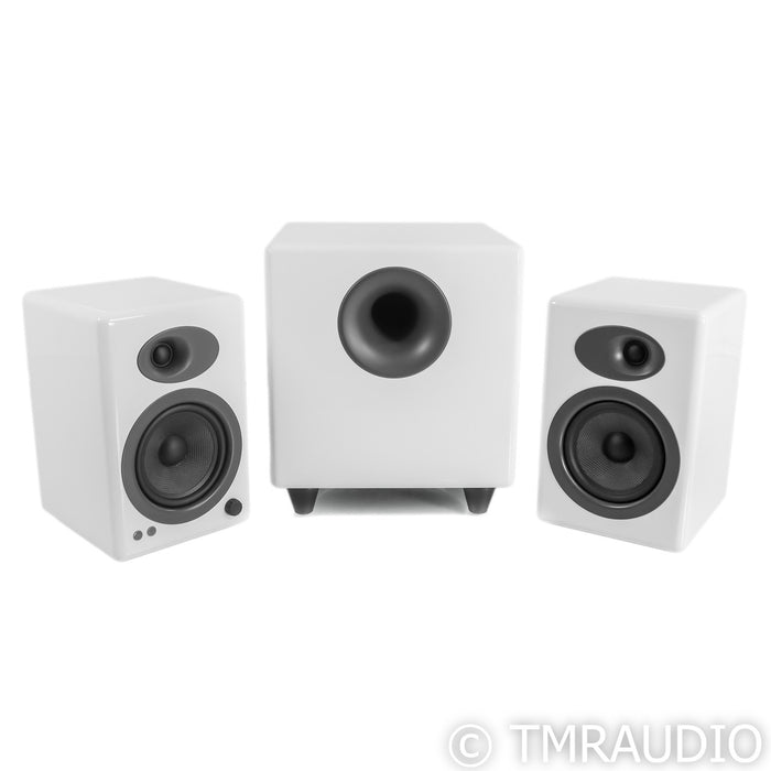 Audio Engine A5+ Powered Bookshelf Speakers; Pair; White Pair with S8 Subwoofer