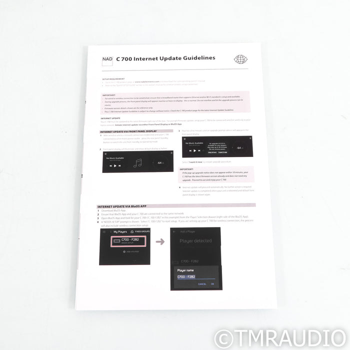 NAD Electronics C 700 BluOS Streaming Integrated Amplifier (Open Box)