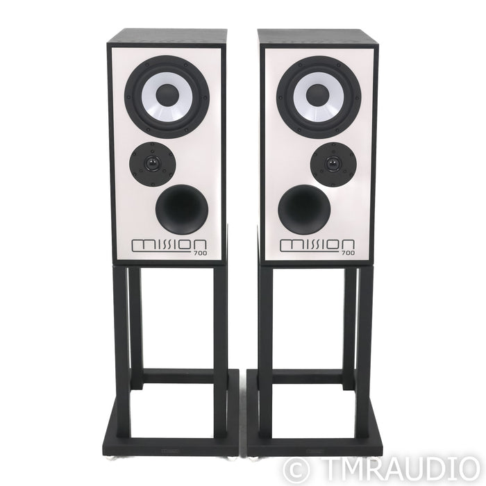 Mission 700 Bookshelf speakers; Black Oak Pair w/ Stands