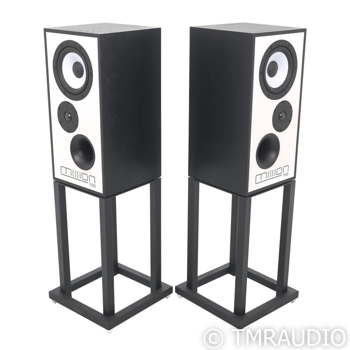Mission 700 Bookshelf speakers; Black Oak Pair w/ Stands