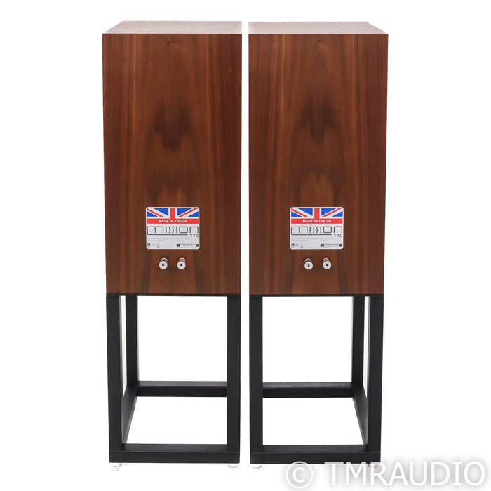 Mission 770 Bookshelf Speakers / Monitors; Walnut Pair with Stands (Open Box)