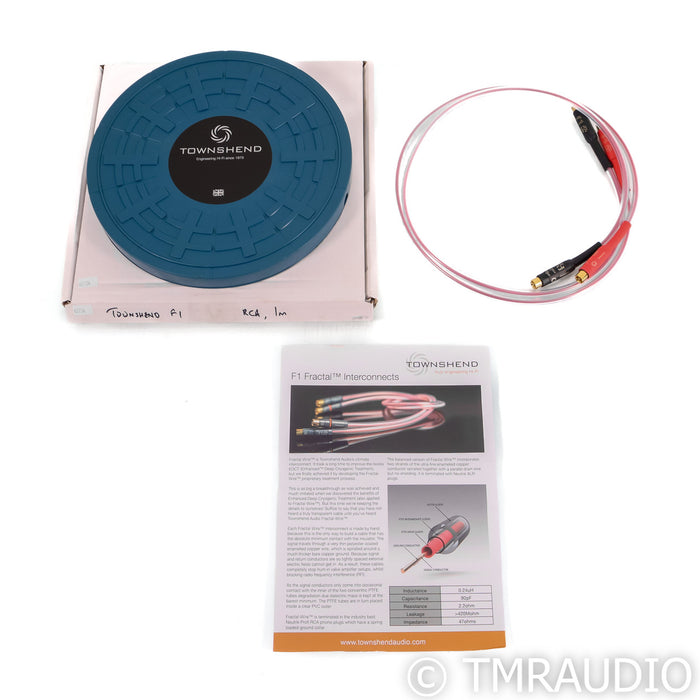 Townshend F1 Fractal RCA Cables; 1m Pair