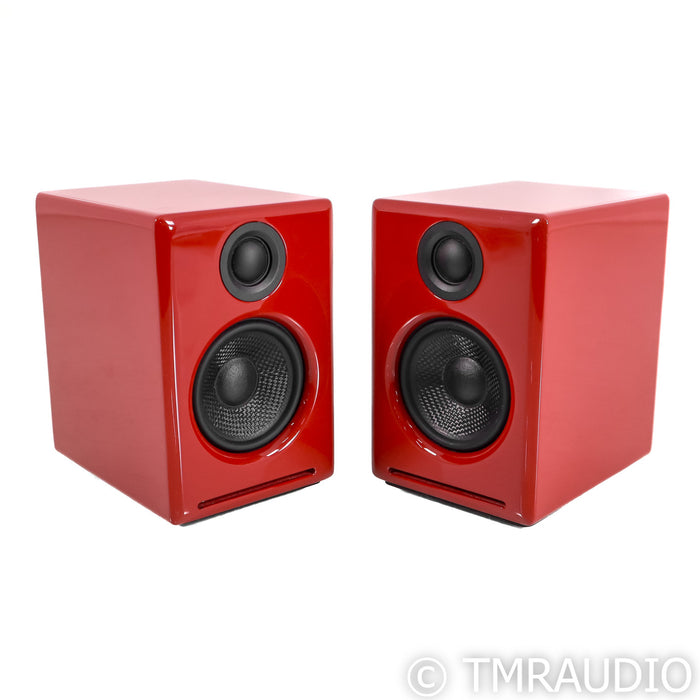 Audioengine A2+ Powered Bookshelf Speakers; Red Pair
