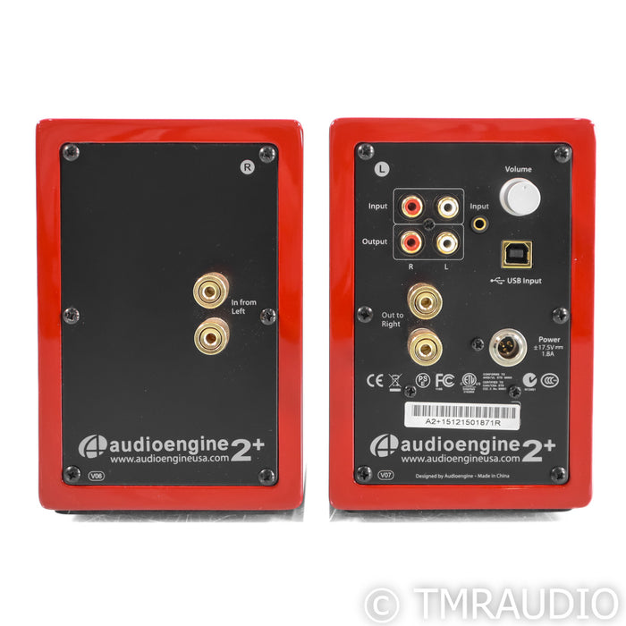 Audioengine A2+ Powered Bookshelf Speakers; Red Pair