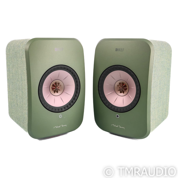 KEF LSX Wireless Streaming Bookshelf Speakers; Green Pair