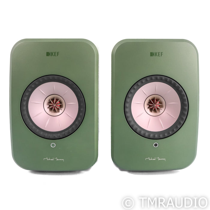 KEF LSX Wireless Streaming Bookshelf Speakers; Green Pair