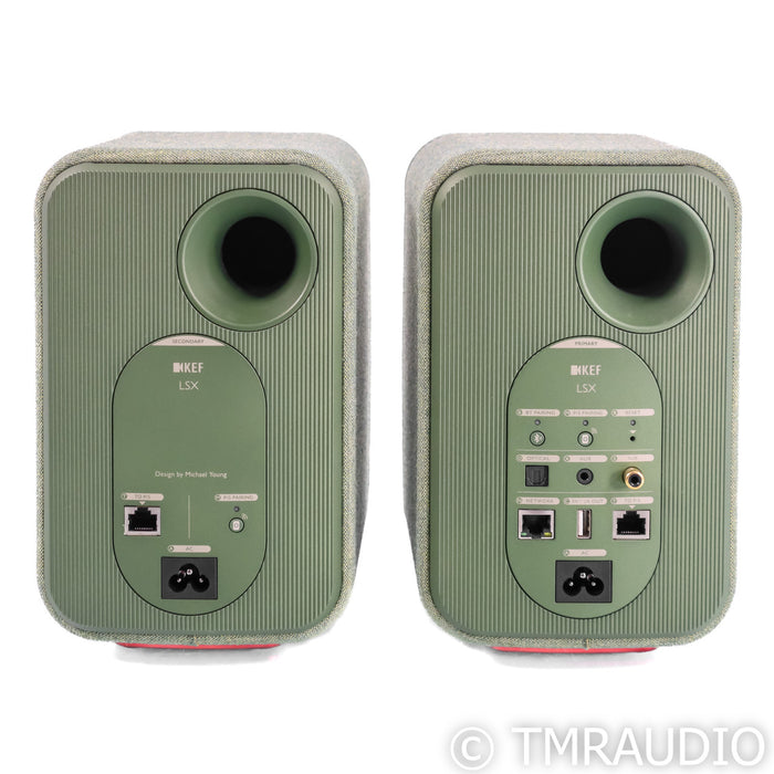 KEF LSX Wireless Streaming Bookshelf Speakers; Green Pair