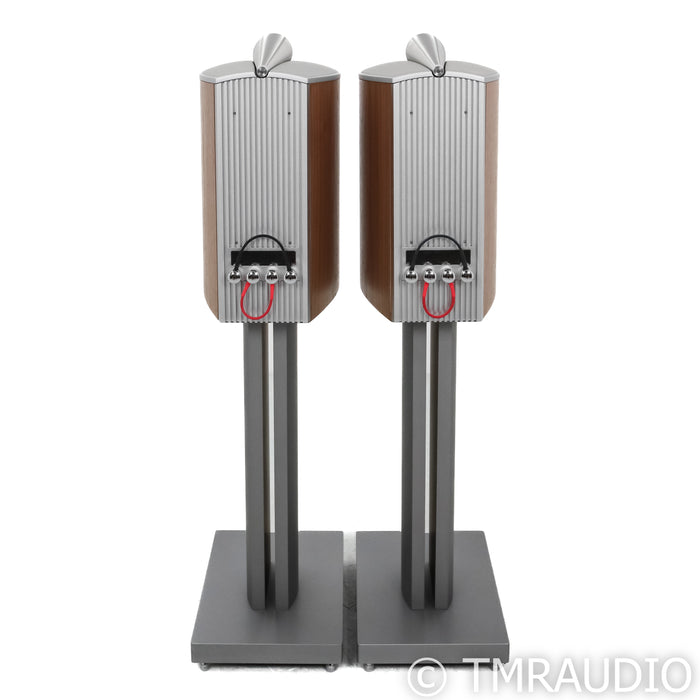 B&W 805 D4 Bookshelf Speakers; Satin Walnut Pair with Stands