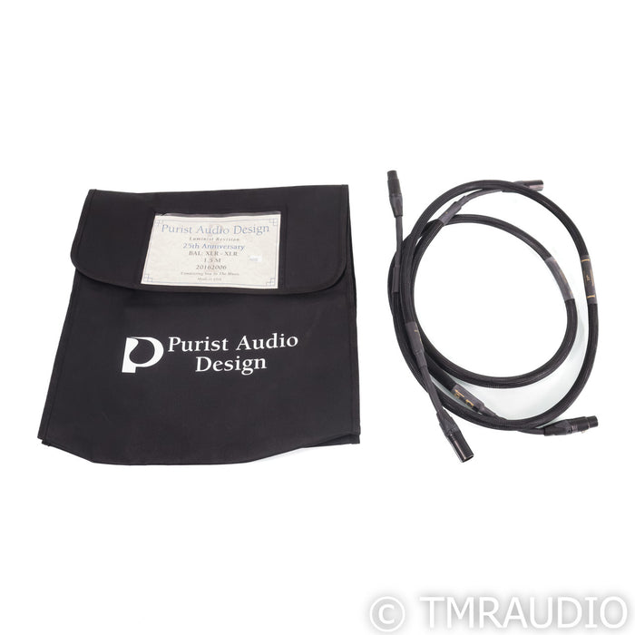 Purist Audio Design 25th Annv. Luminist Revision XLR Cables; 1.5m Balanced Pair