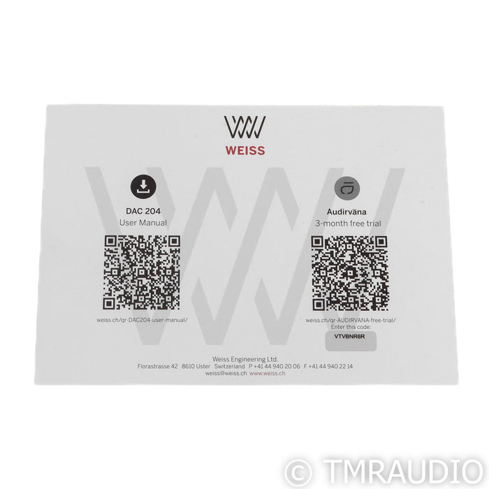 Weiss DAC204; D/A Converter (Open Box)