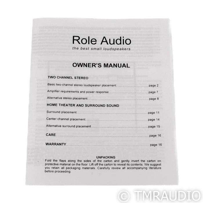 Role Audio Kayak Bookshelf Speakers; Birch Pair