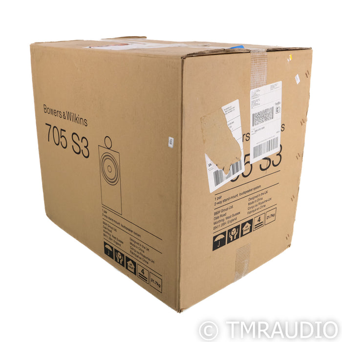 Bowers & Wilkins 705 S3 Bookshelf Speakers; Mocha Pair (Sealed)