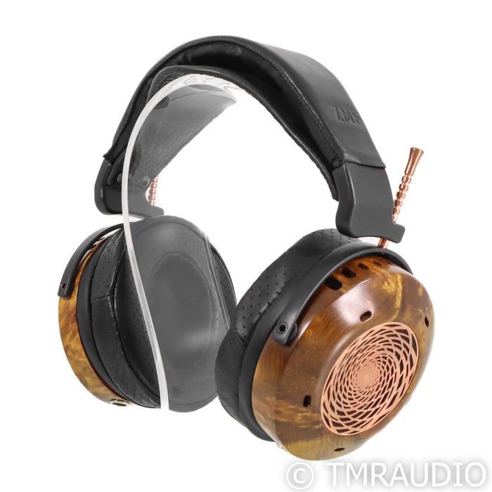 ZMF Verite Open Back Headphones; Ambered Camphor Burl