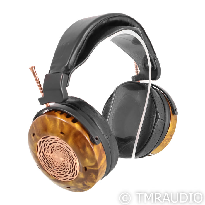 ZMF Verite Open Back Headphones; Ambered Camphor Burl