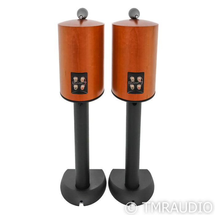 B&W 805S Bookshelf Speakers; Cherrywood Pair with Stands