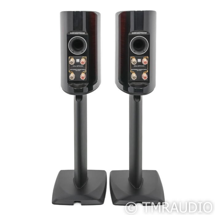 Dali Epicon 2 Bookshelf Speakers; Ruby Macassar Pair with Stands