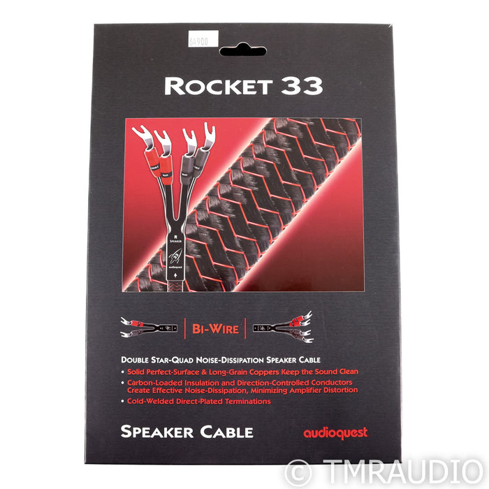 AudioQuest Rocket 33 Bi-Wire Speaker Cables; 8ft Multi-Spade Pair
