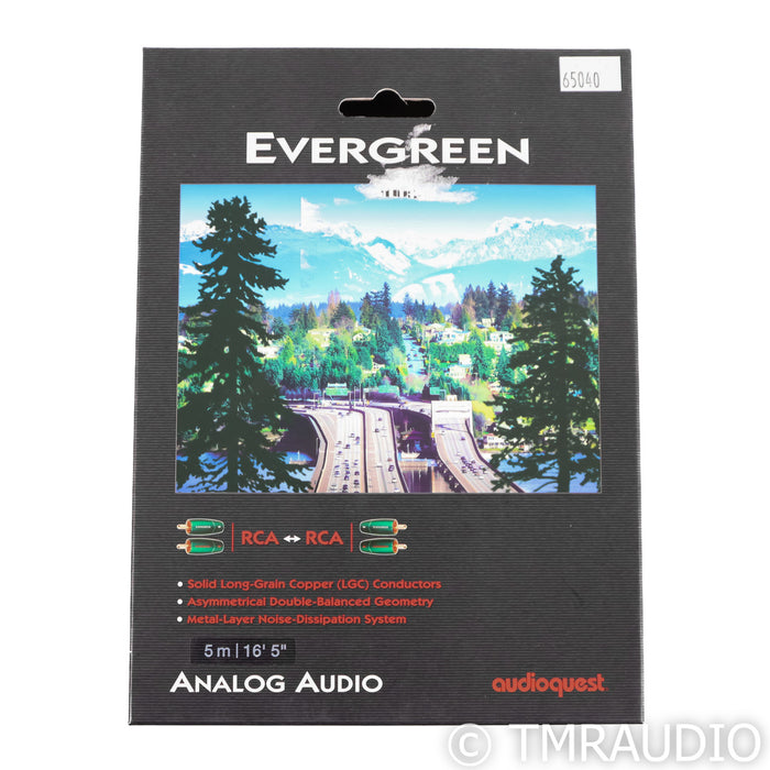 AudioQuest Evergreen Stereo RCA Cable; Single 5m Interconnect