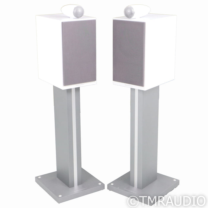 B&W 705 S2 Bookshelf Speakers; White Pair w/ Stands