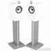 B&W 705 S2 Bookshelf Speakers; White Pair w/ Stands