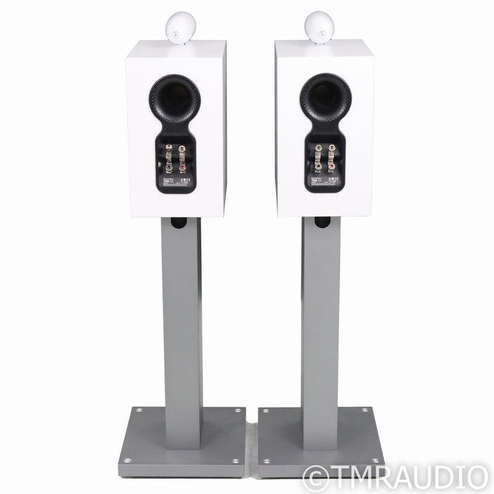 B&W 705 S2 Bookshelf Speakers; White Pair w/ Stands