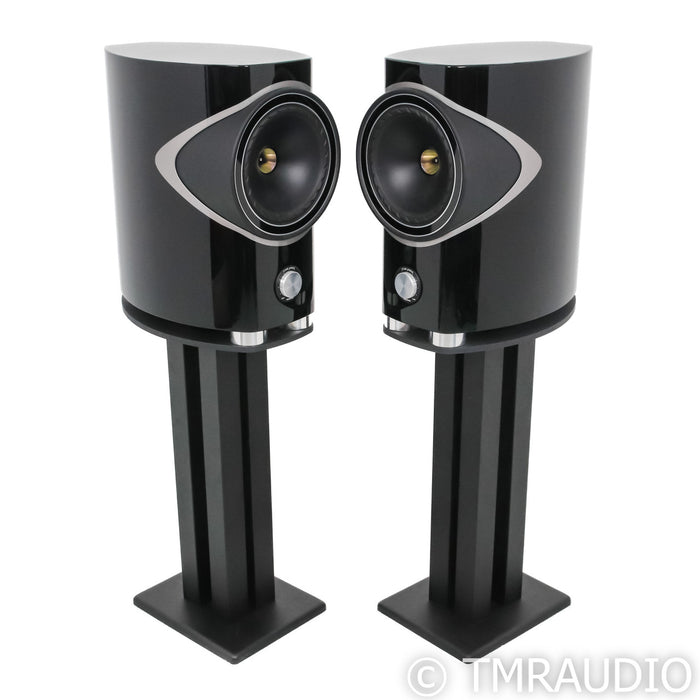 Fyne Audio  F1-8 Bookshelf Speakers; Black Pair with Stands