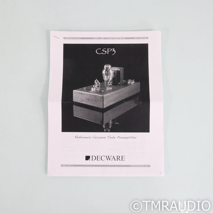 Decware Audio CSP3 Stereo Tube Preamplifier