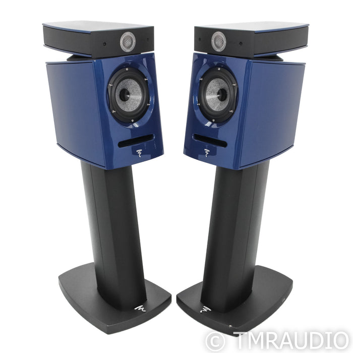 Focal Diablo Utopia Evo Bookshelf Speakers; Metallic Blue Pair w/ Stands (Used)