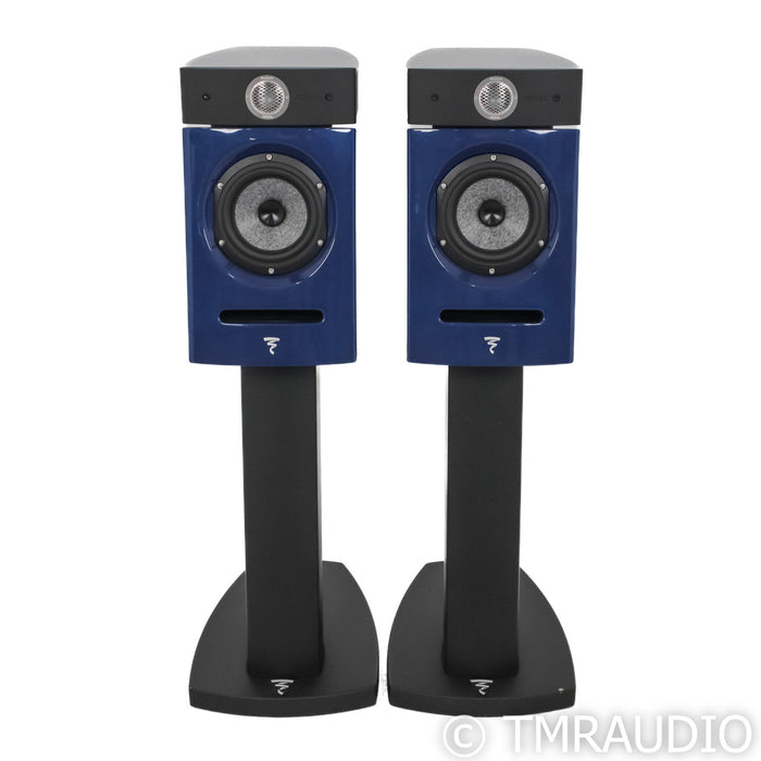 Focal Diablo Utopia Evo Bookshelf Speakers; Metallic Blue Pair w/ Stands (Used)
