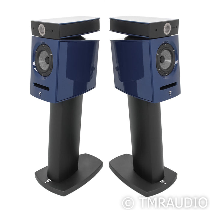 Focal Diablo Utopia Evo Bookshelf Speakers; Metallic Blue Pair w/ Stands (Used)