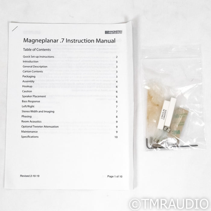 Magnepan MG .7 Planar Magnetic Floorstanding Speakers; Silver & Off-White Pair