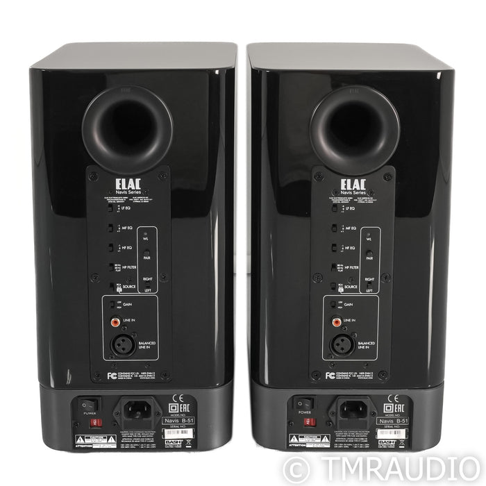 ELAC Navis Powered Bookshelf Speakers; Gloss Black Pair