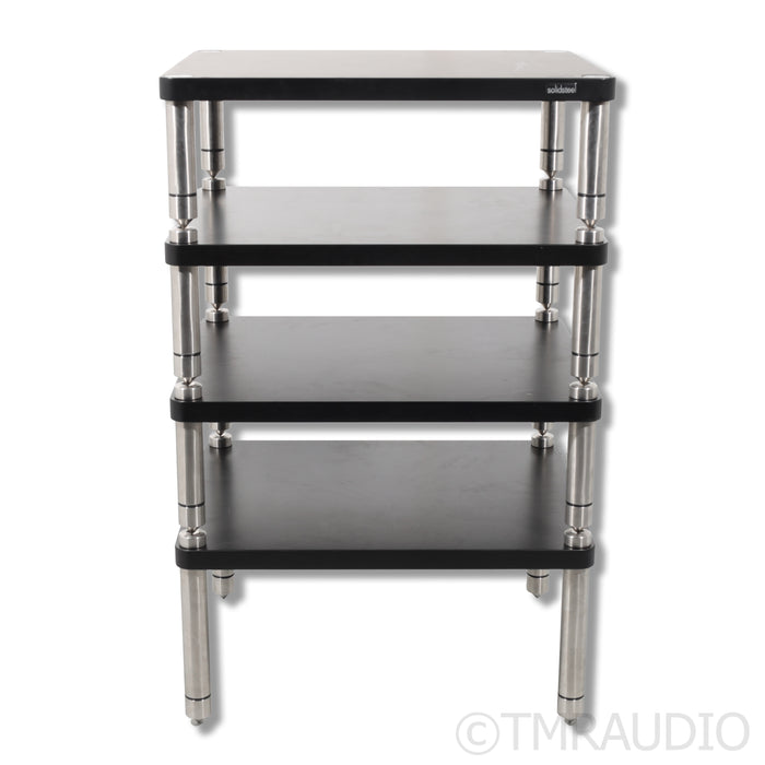 SolidSteel Hyperspike HY-4 Four Shelf Component Rack; HY4; Black