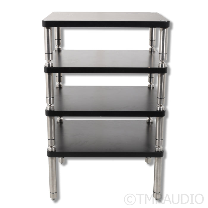 SolidSteel Hyperspike HY-4 Four Shelf Component Rack; HY4; Black