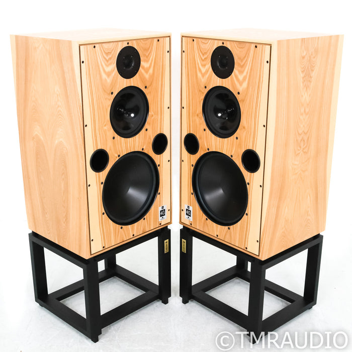 Harbeth 40.3 XD Bookshelf Speakers; Exotic Ash Pair w/ Ton Trager Stands