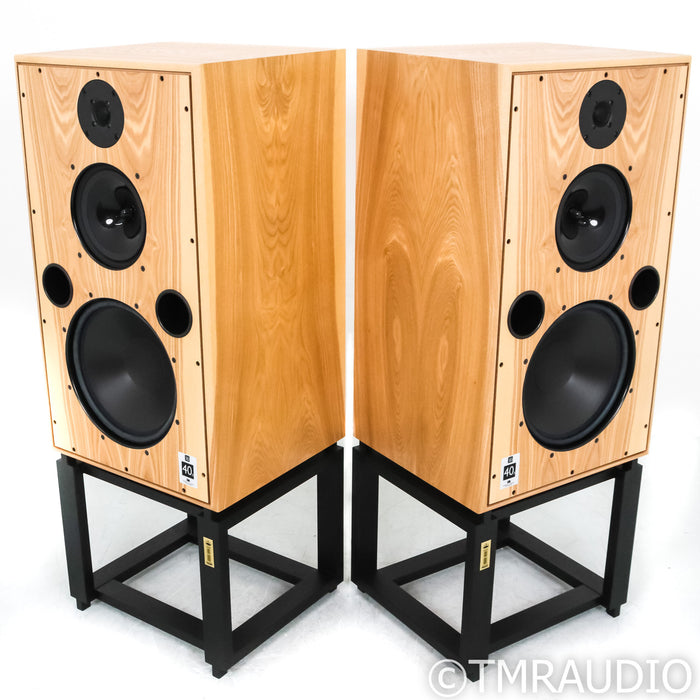Harbeth 40.3 XD Bookshelf Speakers; Exotic Ash Pair w/ Ton Trager Stands